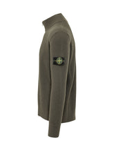 STONE ISLAND - Cardigan a Coste con Zip - Verde - LIDIASHOPPING® - Official Website