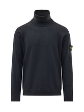 STONE ISLAND - Dolcevita in Maglia Liscia con Patch - Blu - LIDIASHOPPING® - Official Website