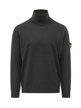 STONE ISLAND - Knit Turtleneck with Logo Patch - Black - LIDIASHOPPING® - Official Website