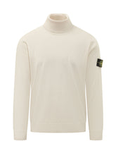 STONE ISLAND - Maglia Dolcevita con Logo - Bianco - LIDIASHOPPING® - Official Website