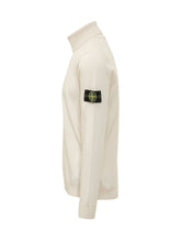 STONE ISLAND - Maglia Dolcevita con Logo - Bianco - LIDIASHOPPING® - Official Website