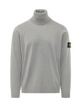 STONE ISLAND - Knit Turtleneck with Logo Patch - - LIDIASHOPPING® - Official Website