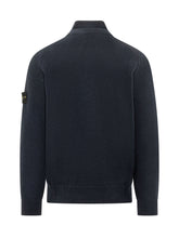 STONE ISLAND - High Neck Sweater with Buttons - Blue - LIDIASHOPPING® - Official Website