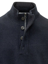 STONE ISLAND - High Neck Sweater with Buttons - Blue - LIDIASHOPPING® - Official Website