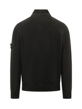 STONE ISLAND - High Neck Sweater with Buttons - Blue - LIDIASHOPPING® - Official Website