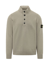 STONE ISLAND - High Neck Sweater with Buttons - Grey - LIDIASHOPPING® - Official Website