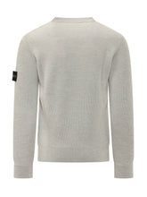STONE ISLAND - Maglia Girocollo a Coste con Patch - Grigio - LIDIASHOPPING® - Official Website