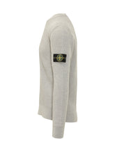 STONE ISLAND - Maglia Girocollo a Coste con Patch - Grigio - LIDIASHOPPING® - Official Website