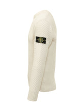 STONE ISLAND - Textured Crew Neck Sweater - White - LIDIASHOPPING® - Official Website