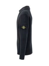 STONE ISLAND - Cardigan in Maglia con Colletto - Blu - LIDIASHOPPING® - Official Website