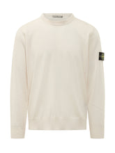 STONE ISLAND - Maglia Girocollo con Patch - Bianco - LIDIASHOPPING® - Official Website