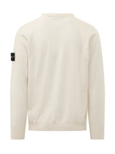STONE ISLAND - Maglia Girocollo con Patch - Bianco - LIDIASHOPPING® - Official Website