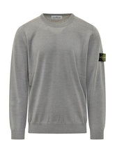 STONE ISLAND - Maglia Girocollo con Logo - Grigio - LIDIASHOPPING® - Official Website