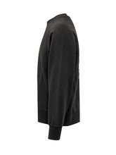 STONE ISLAND - Felpa Girocollo con Logo Centrale - Nero - LIDIASHOPPING® - Official Website