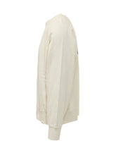 STONE ISLAND - Felpa Girocollo con Logo Centrale - Bianco - LIDIASHOPPING® - Official Website