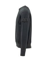 STONE ISLAND - Felpa Girocollo con Patch sulla Manica - Blu - LIDIASHOPPING® - Official Website