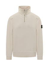 STONE ISLAND - High Neck Sweater with Half Zip - White - LIDIASHOPPING® - Official Website