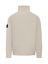 STONE ISLAND - High Neck Sweater with Half Zip - White - LIDIASHOPPING® - Official Website
