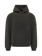 STONE ISLAND - Felpa con Cappuccio e Tasca Frontale - Nero - LIDIASHOPPING® - Official Website
