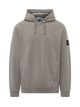 STONE ISLAND - Felpa con Cappuccio e Tasche Laterali - Grigio - LIDIASHOPPING® - Official Website