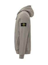 STONE ISLAND - Felpa con Cappuccio e Tasche Laterali - Grigio - LIDIASHOPPING® - Official Website