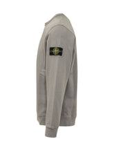 STONE ISLAND - Felpa Girocollo con Patch Logo Applicata - Grigio - LIDIASHOPPING® - Official Website