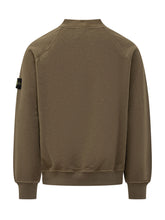 STONE ISLAND - Felpa Girocollo con Patch Logo - Marrone - LIDIASHOPPING® - Official Website