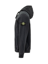 STONE ISLAND - Felpa con Cappuccio e Zip - Blu - LIDIASHOPPING® - Official Website