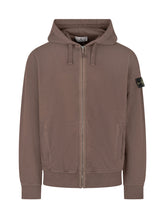 STONE ISLAND - Hooded Sweatshirt with Front Zip - Brown - LIDIASHOPPING® - Official Website