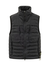 STONE ISLAND - Gilet Imbottito con Collo Alto - Blu - LIDIASHOPPING® - Official Website