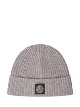 STONE ISLAND - Ribbed Beanie - Grey - LIDIASHOPPING® - Official Website
