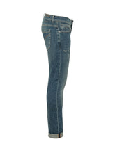 DONDUP - George Slim Fit Jeans with Distressed Details - Blue - LIDIASHOPPING® - Official Website
