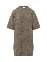 FABIANA FILIPPI - Short Dress with Structured Texture - Brown - LIDIASHOPPING® - Official Website