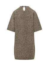 FABIANA FILIPPI - Short Dress with Structured Texture - Brown - LIDIASHOPPING® - Official Website