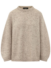 FABIANA FILIPPI - Crew Neck Sweater with Mottled Texture - Beige - LIDIASHOPPING® - Official Website
