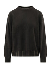 FABIANA FILIPPI - Maglia Girocollo con Dettagli Lineari - Nero - LIDIASHOPPING® - Official Website