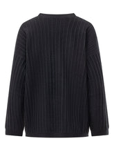 FABIANA FILIPPI - Maglia Girocollo a Coste Verticali - Blu - LIDIASHOPPING® - Official Website