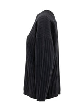 FABIANA FILIPPI - Maglia Girocollo a Coste Verticali - Blu - LIDIASHOPPING® - Official Website