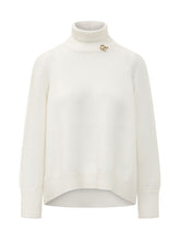 FABIANA FILIPPI - Maglia Dolcevita con Dettaglio Applicato - Bianco - LIDIASHOPPING® - Official Website