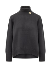 FABIANA FILIPPI - Maglia Dolcevita con Orlo Curvo - Blu - LIDIASHOPPING® - Official Website