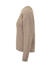 FABIANA FILIPPI - Maglia Girocollo con Trama Lavorata - Marrone - LIDIASHOPPING® - Official Website