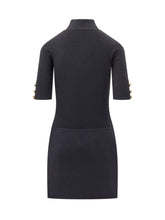 ELISABETTA FRANCHI - Abito Corto di Maglia con Sciarpa - Blu - LIDIASHOPPING® - Official Website