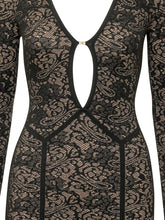 ELISABETTA FRANCHI - Long Lace Dress with Front Cutout - Black - LIDIASHOPPING® - Official Website