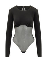 ELISABETTA FRANCHI - Body con Inserti Trasparenti - Nero - LIDIASHOPPING® - Official Website