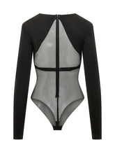 ELISABETTA FRANCHI - Body con Inserti Trasparenti - Nero - LIDIASHOPPING® - Official Website