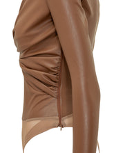 ELISABETTA FRANCHI - Body Drappeggiato con Scollo Profondo - Marrone - LIDIASHOPPING® - Official Website