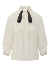 ELISABETTA FRANCHI - Shirt with Neck Scarf - White - LIDIASHOPPING® - Official Website