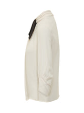 ELISABETTA FRANCHI - Shirt with Neck Scarf - White - LIDIASHOPPING® - Official Website