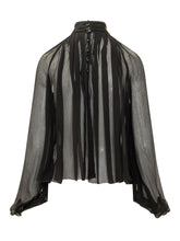 ELISABETTA FRANCHI - Blusa Trasparente con Maniche Ampie - Nero - LIDIASHOPPING® - Official Website
