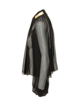 ELISABETTA FRANCHI - Blusa Trasparente con Maniche Ampie - Nero - LIDIASHOPPING® - Official Website